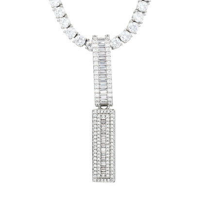 White Gold Plated Cubic Zirconia Initial Pendant | Letter Necklaces