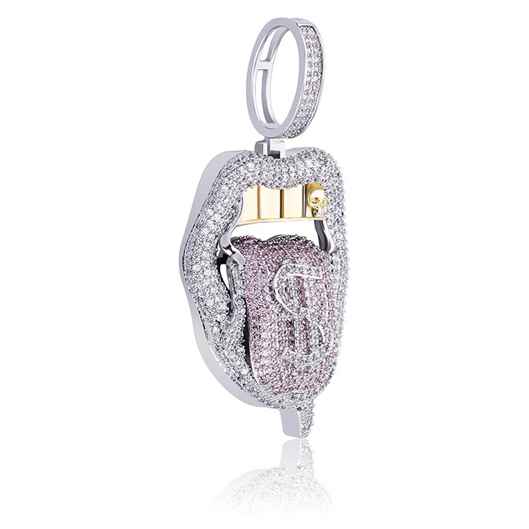Big Mouth Tongue Dollar Hip Hop Pendant