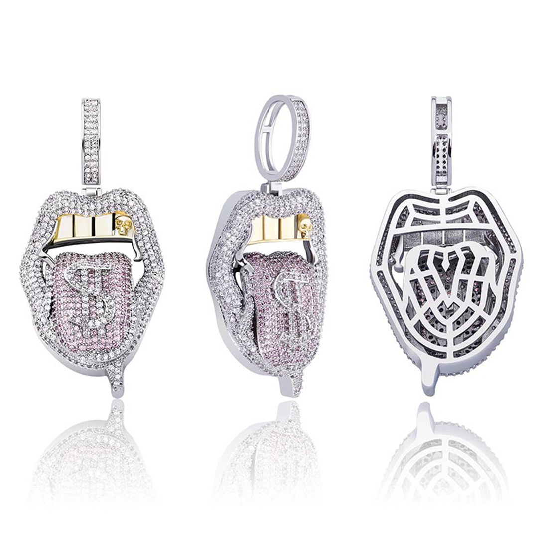 Big Mouth Tongue Dollar Hip Hop Pendant