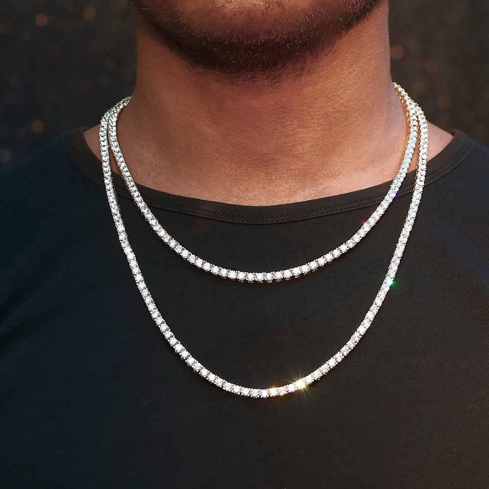 4MM Gold Plated  Tennis Chain Necklace