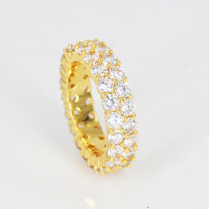 14K Gold Dual Eternity Ring Tripodjewelry