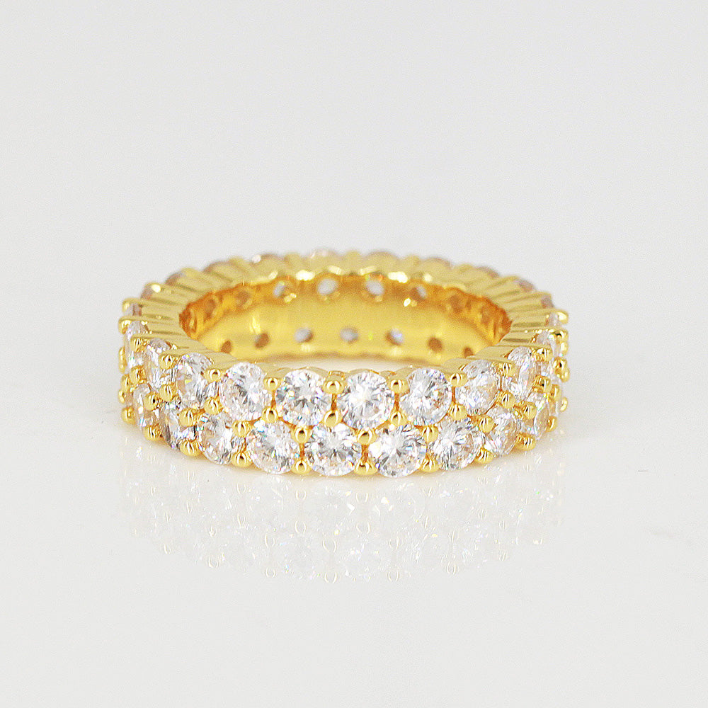 14K Gold Dual Eternity Ring Tripodjewelry