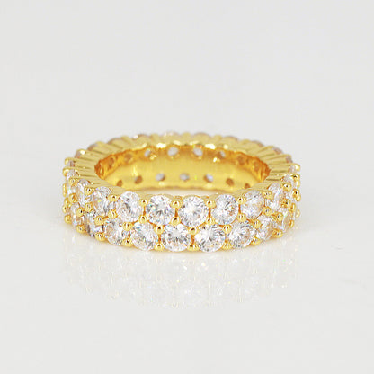 14K Gold Dual Eternity Ring Tripodjewelry