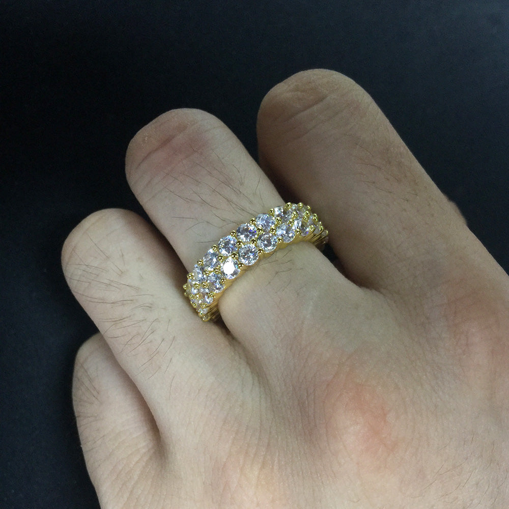 14K Gold Dual Eternity Ring Tripodjewelry