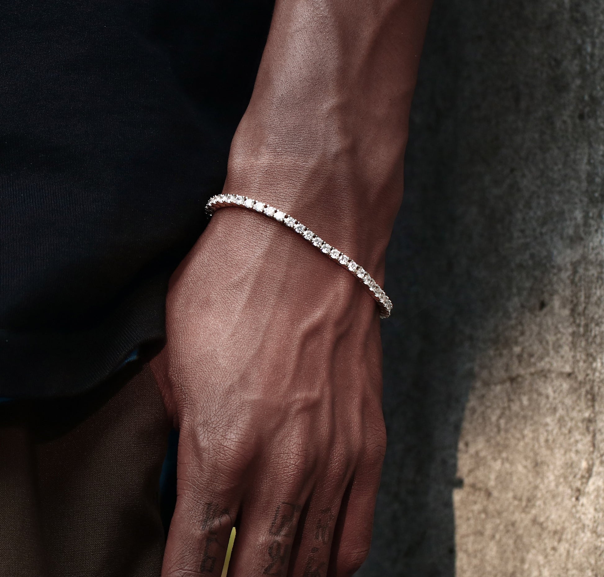 3MM White Gold Plated Tennis Bracelet Tripodjewelry