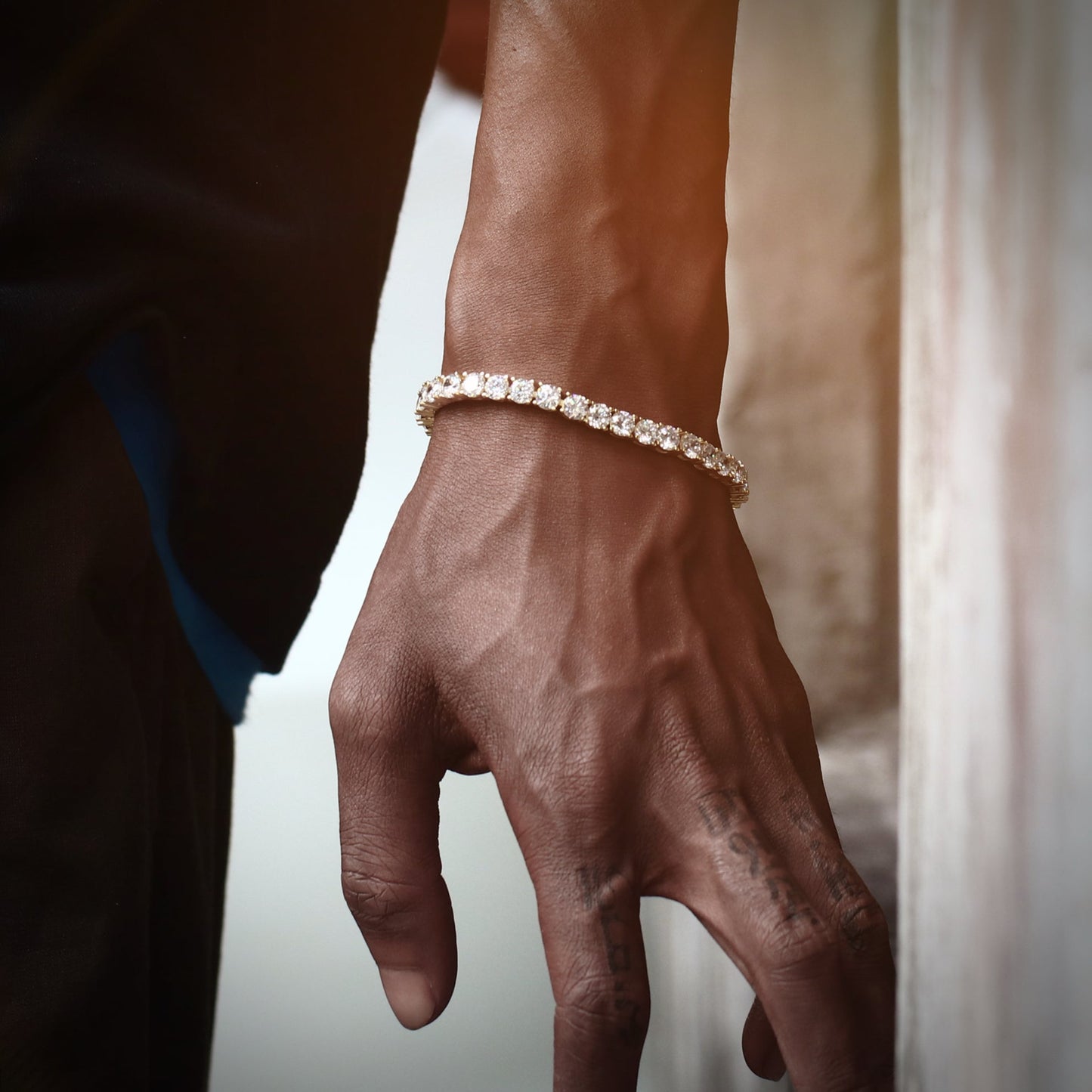 4MM  Gold Plated Tennis Chain and Bracelet Set Tripodjewelry
