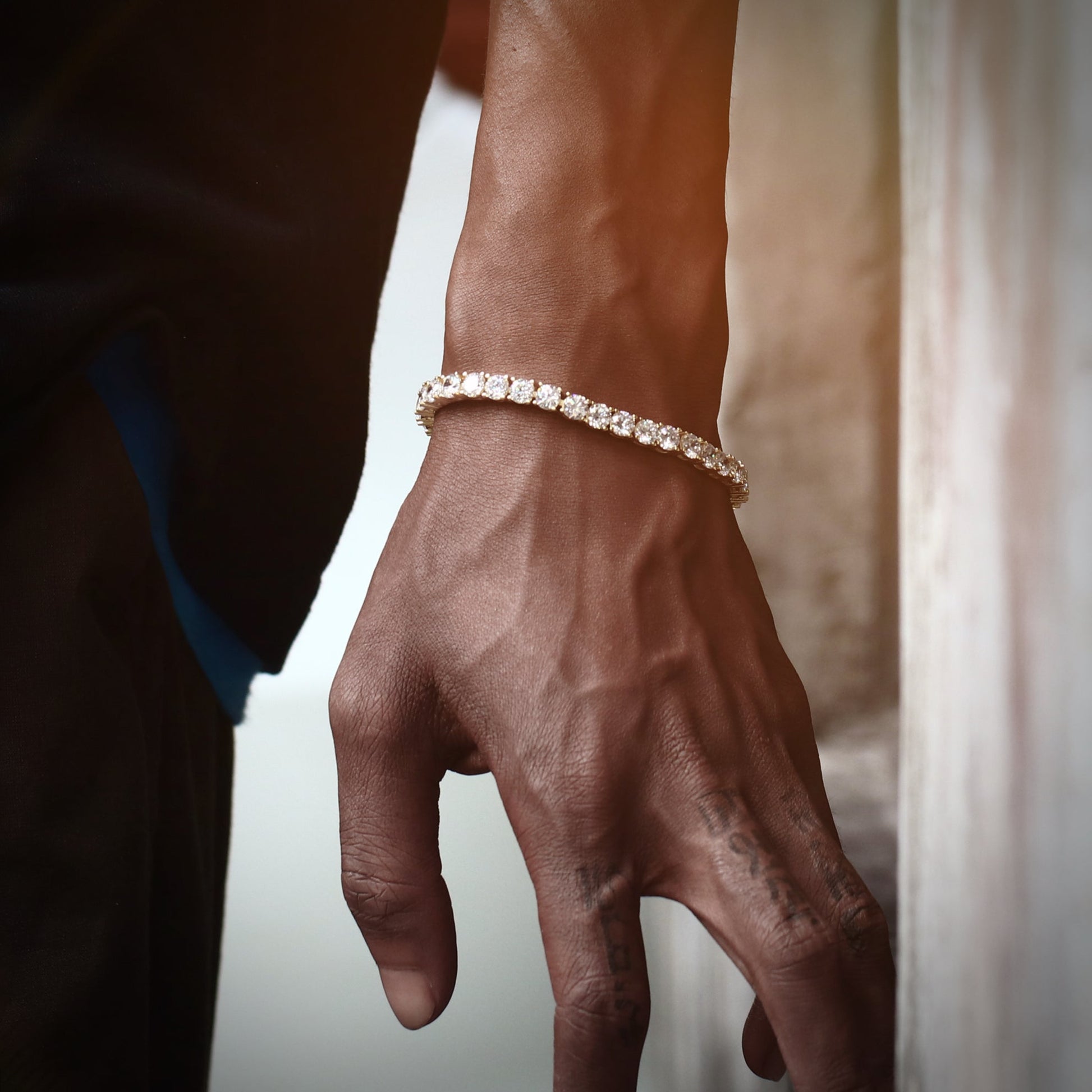 4MM  Gold Plated Tennis Chain and Bracelet Set Tripodjewelry