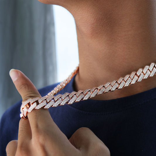 14K/18K Double Diamond-shaped Masonry Necklace TRIPOD JEWELRY