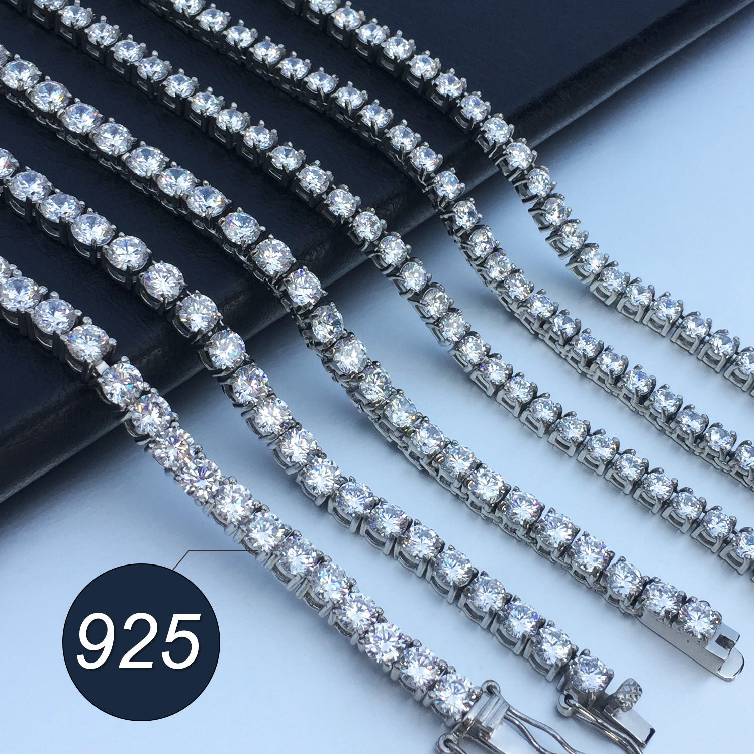 14K/18K Single Row Diamond Cuban Chain TRIPOD JEWELRY