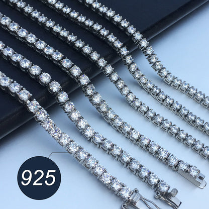 14K/18K Single Row Diamond Cuban Chain TRIPOD JEWELRY