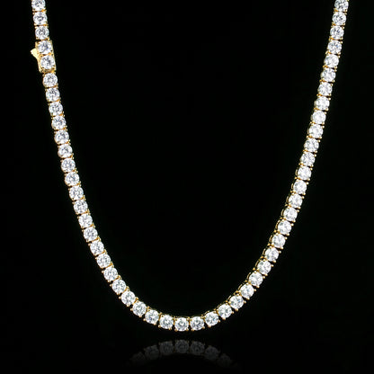 4MM  Gold Plated Tennis Chain and Bracelet Set