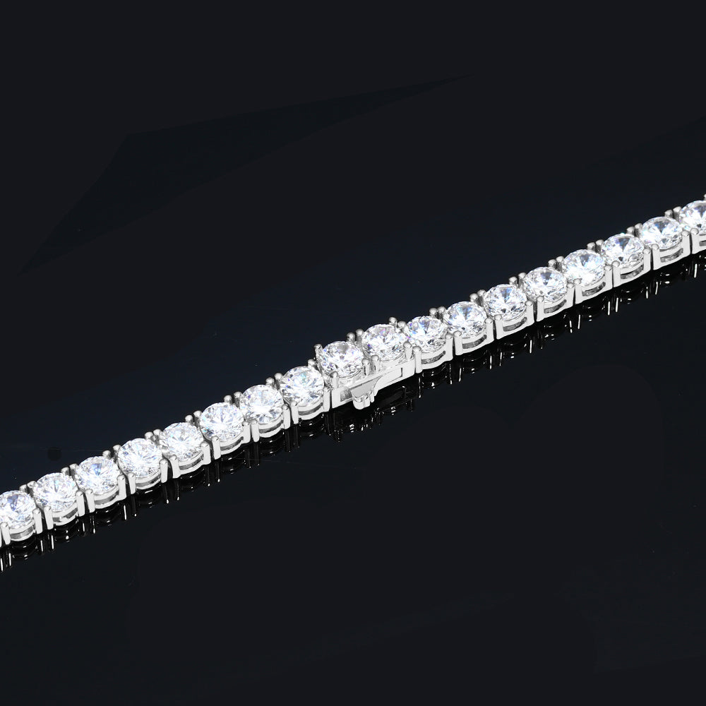 5MM White Gold Plated  Tennis Bracelet