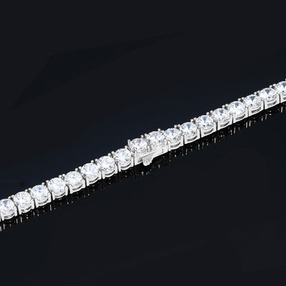 5MM White Gold Plated  Tennis Bracelet