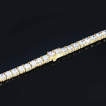4MM  Gold Plated Tennis Chain and Bracelet Set