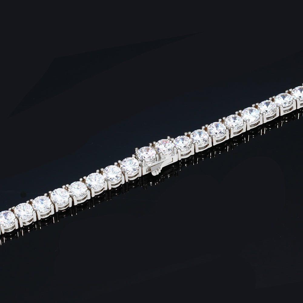 6MM White Gold Plated  Tennis Chain Necklace