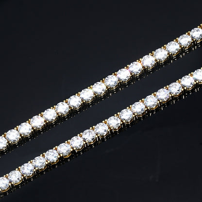 4MM  Gold Plated Tennis Chain and Bracelet Set