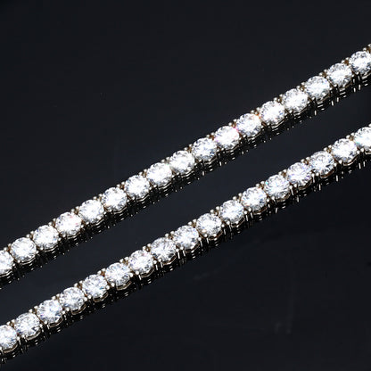 6MM White Gold Plated  Tennis Chain Necklace
