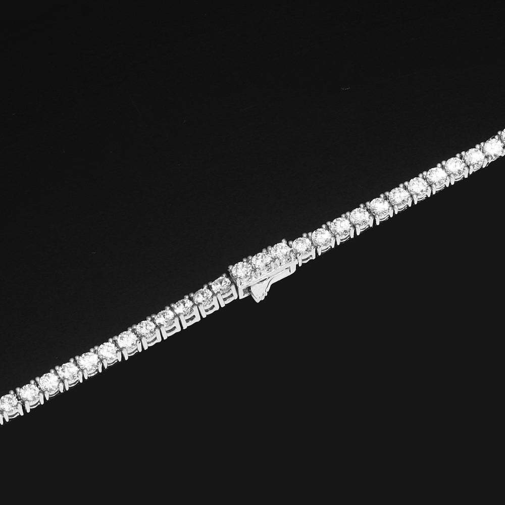 3MM White Gold Plated Tennis Bracelet
