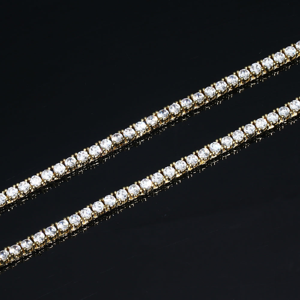 3MM  Gold Plated Tennis Chain Necklace