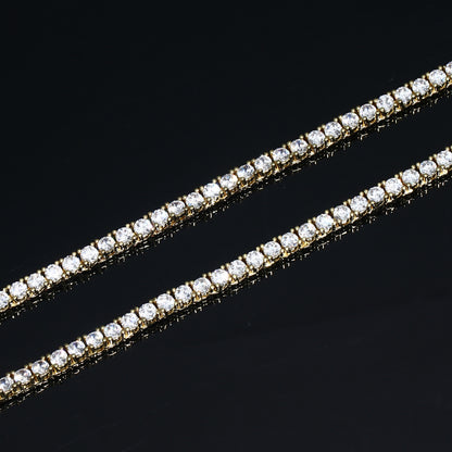 3MM  Gold Plated Tennis Chain Necklace