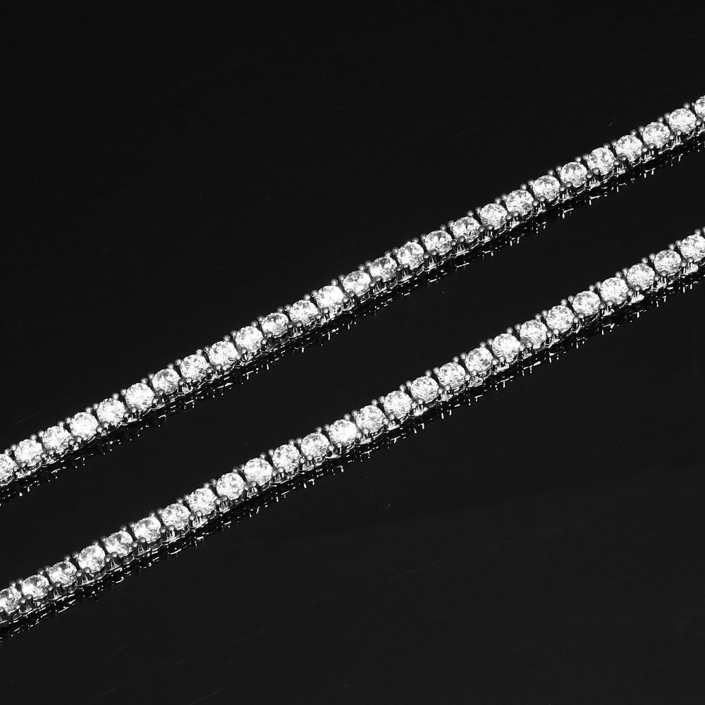 3MM White Gold Plated Tennis Chain Necklace