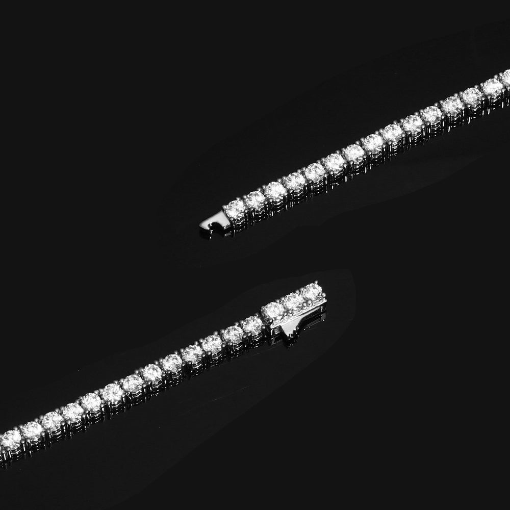 3MM White Gold Plated Tennis Bracelet