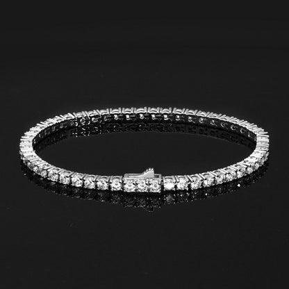 3MM White Gold Plated Tennis Bracelet