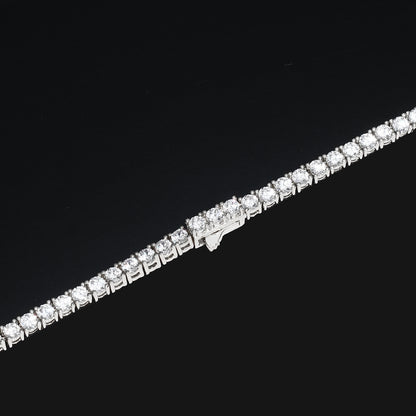 4MM White Gold Plated  Tennis Chain Necklace