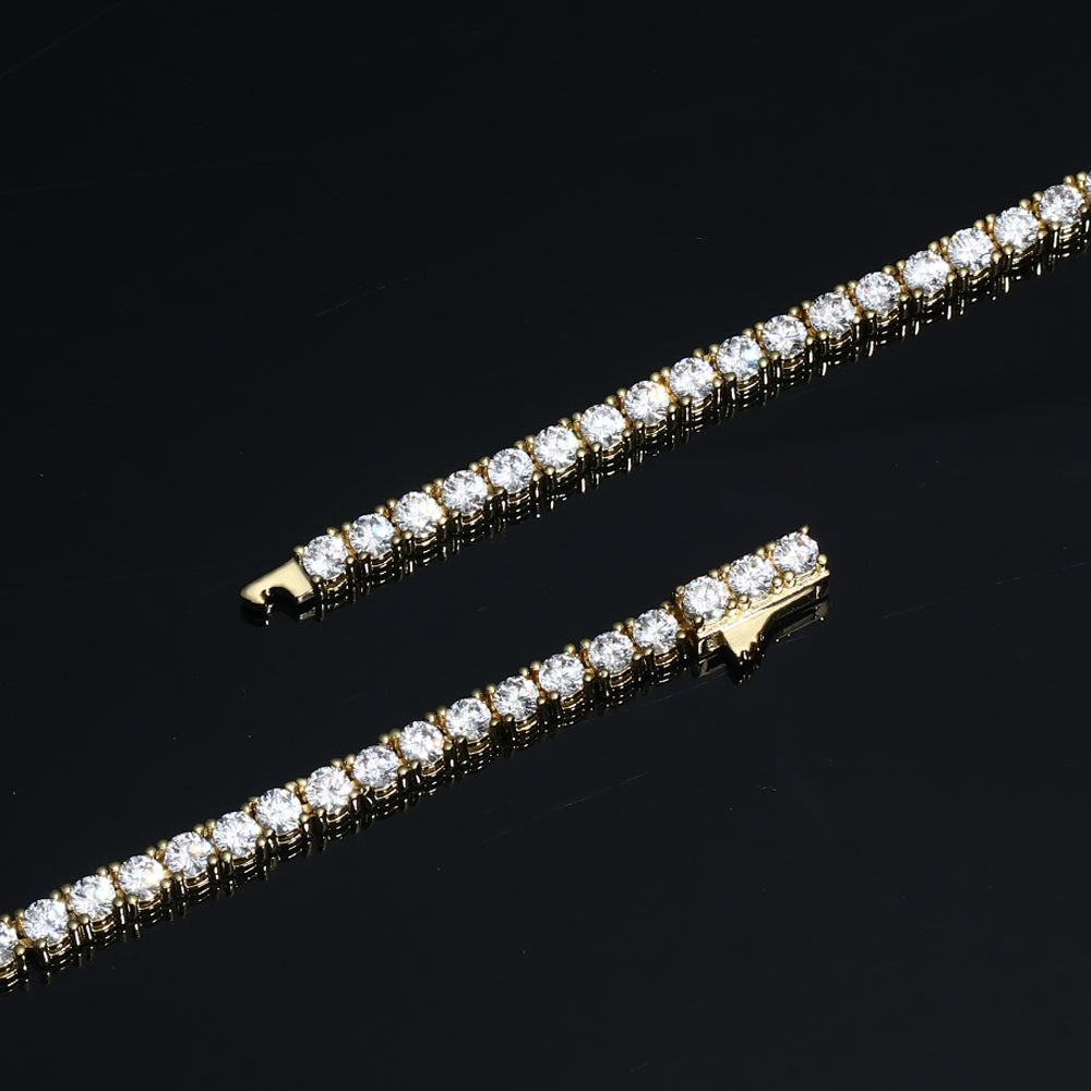 4MM Gold Plated  Tennis Chain Necklace