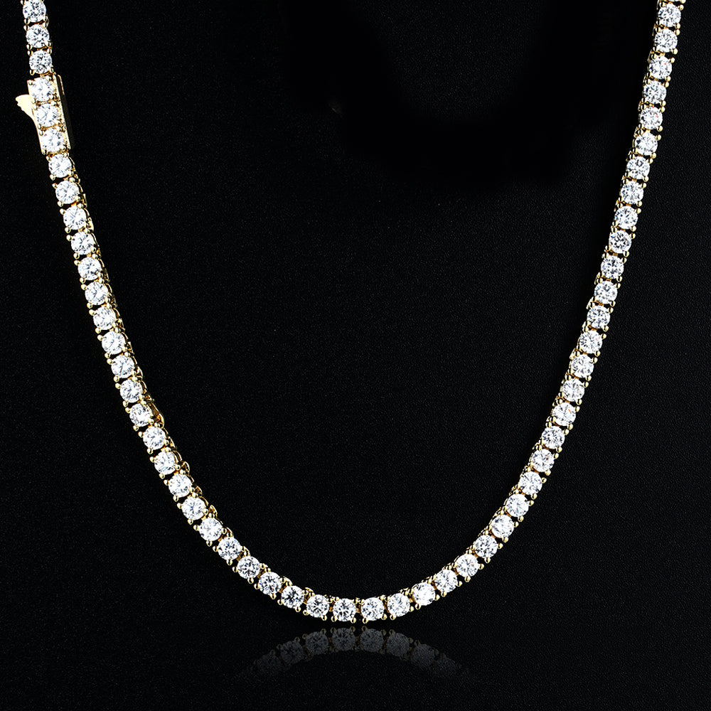 4MM Gold Plated  Tennis Chain Necklace