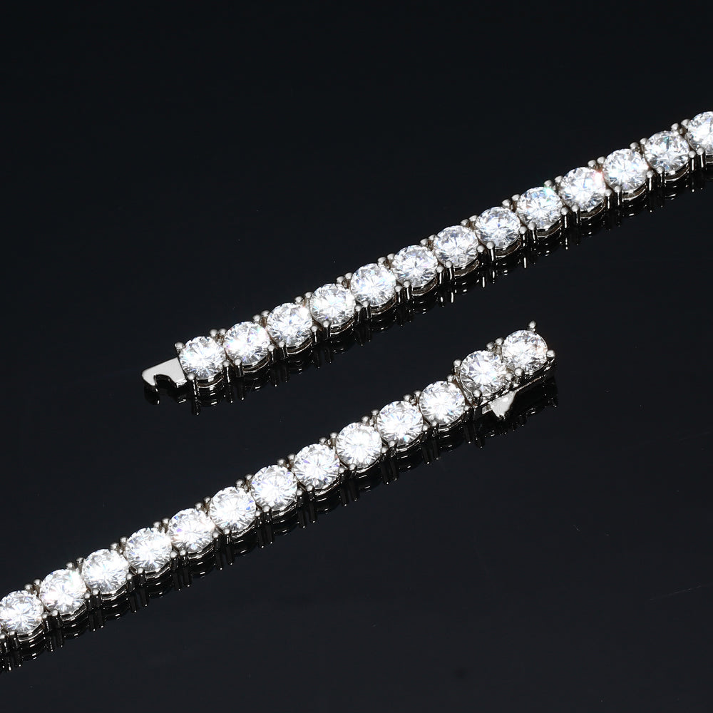 5MM White Gold Plated  Tennis Chain Necklace