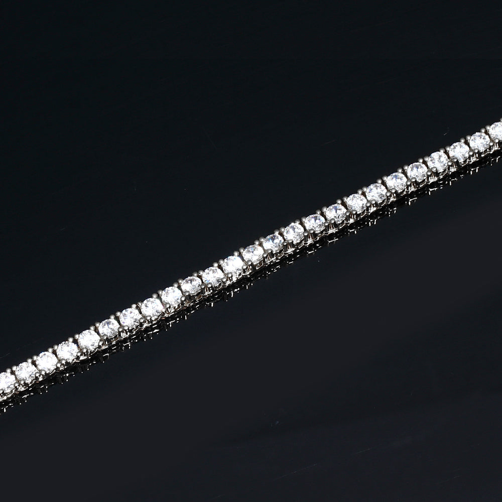 4MM White Gold Plated Tennis Bracelet - Tripodjewelry