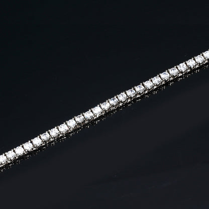 4MM White Gold Plated Tennis Bracelet - Tripodjewelry