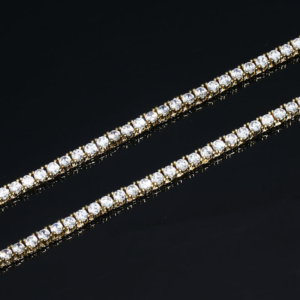 4MM Gold Plated  Tennis Chain Necklace