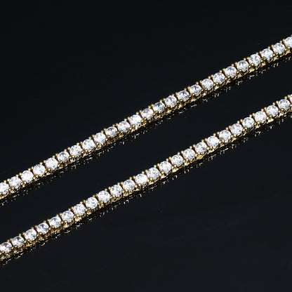 4MM Gold Plated  Tennis Chain Necklace
