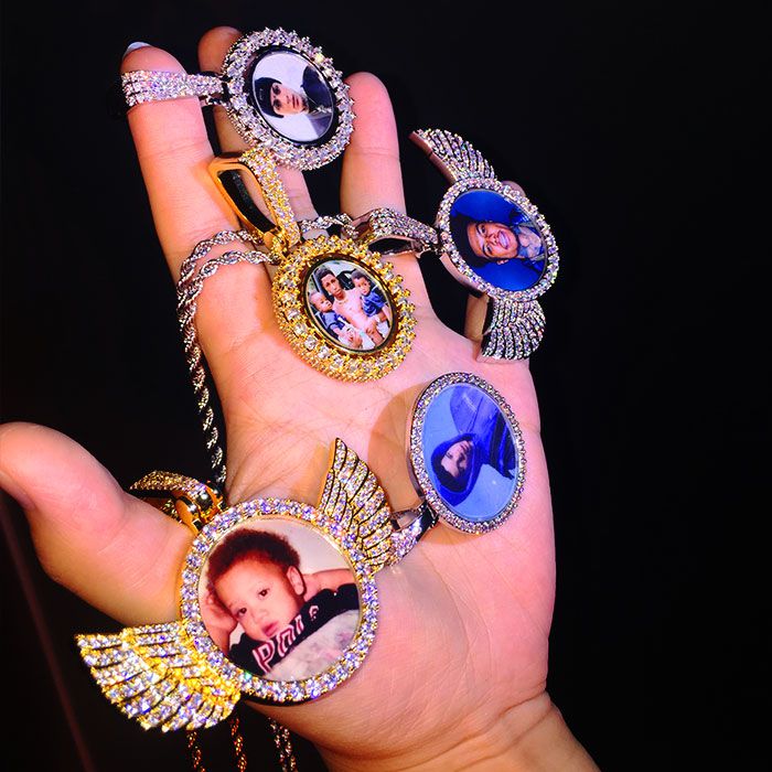 18K 40mm Custom Photo Pendant Personalized - Tripodjewelry