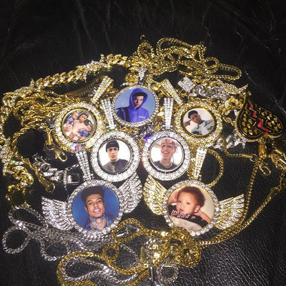 18K 40mm Custom Photo Pendant Personalized - Tripodjewelry
