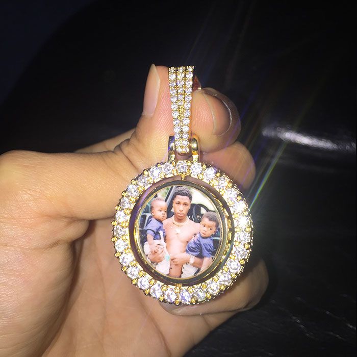 Double Sided Rotating Custom Photo Pendant