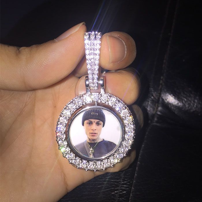 Double Sided Rotating Custom Photo Pendant