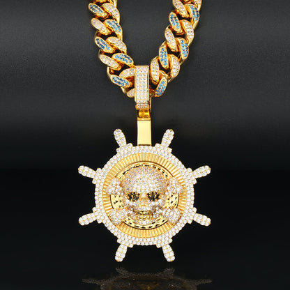 Gold Diamond Pirates Pendant Tripodjewelry