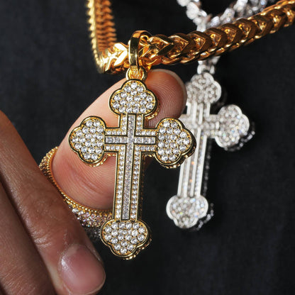 Gold Cloud Cross Pendant