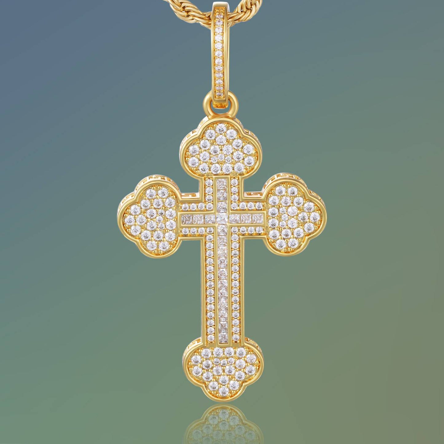 Gold Cloud Cross Pendant