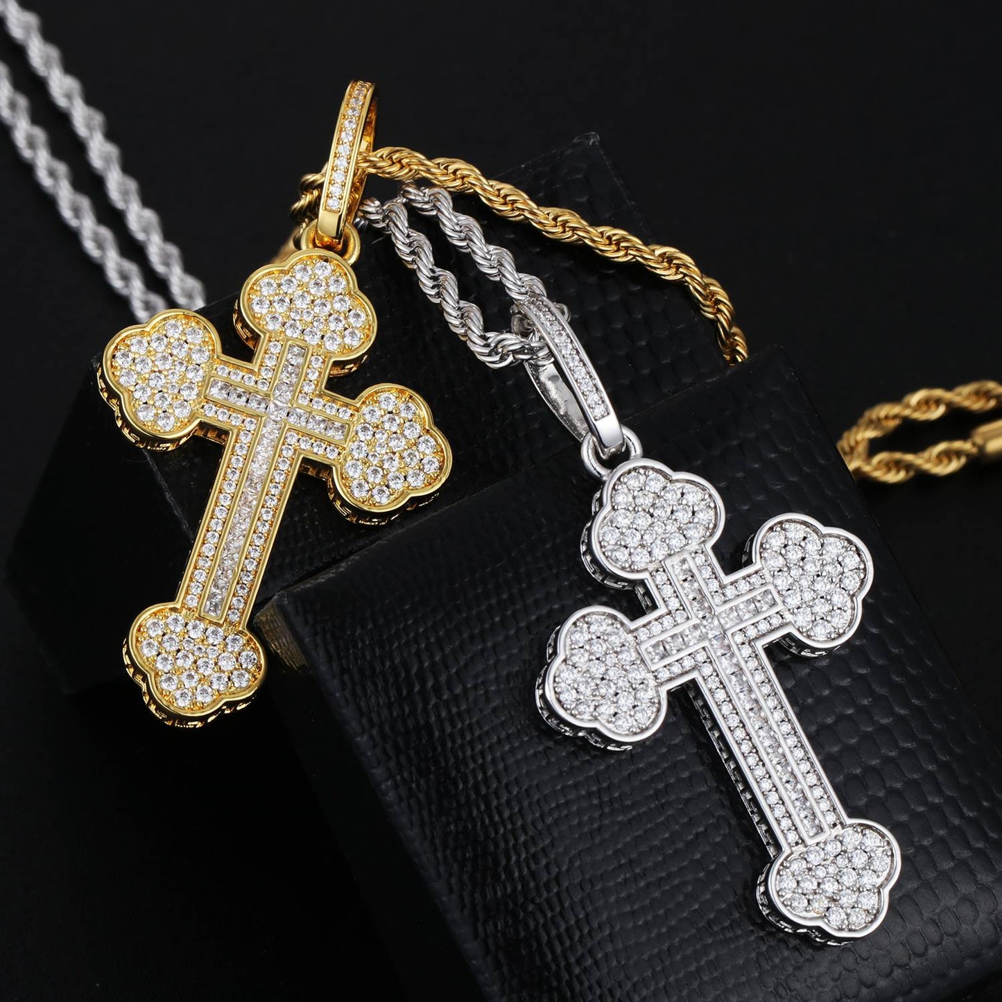 Gold Cloud Cross Pendant
