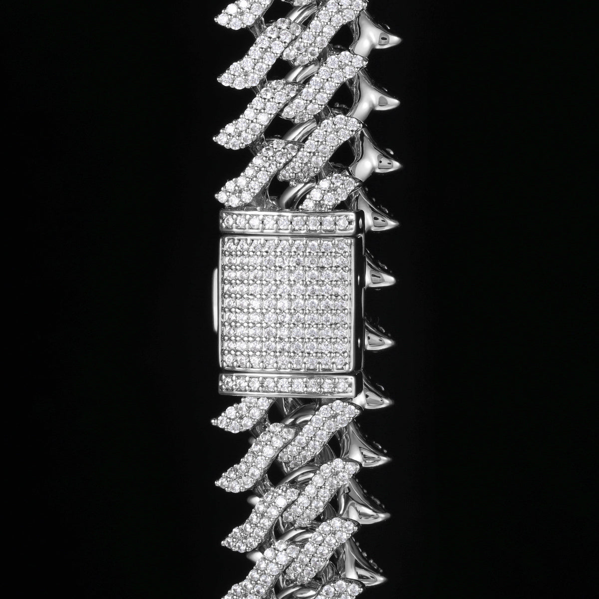 15MM White Gold Plated Simulated Iced Out Cuban Link Bracelet