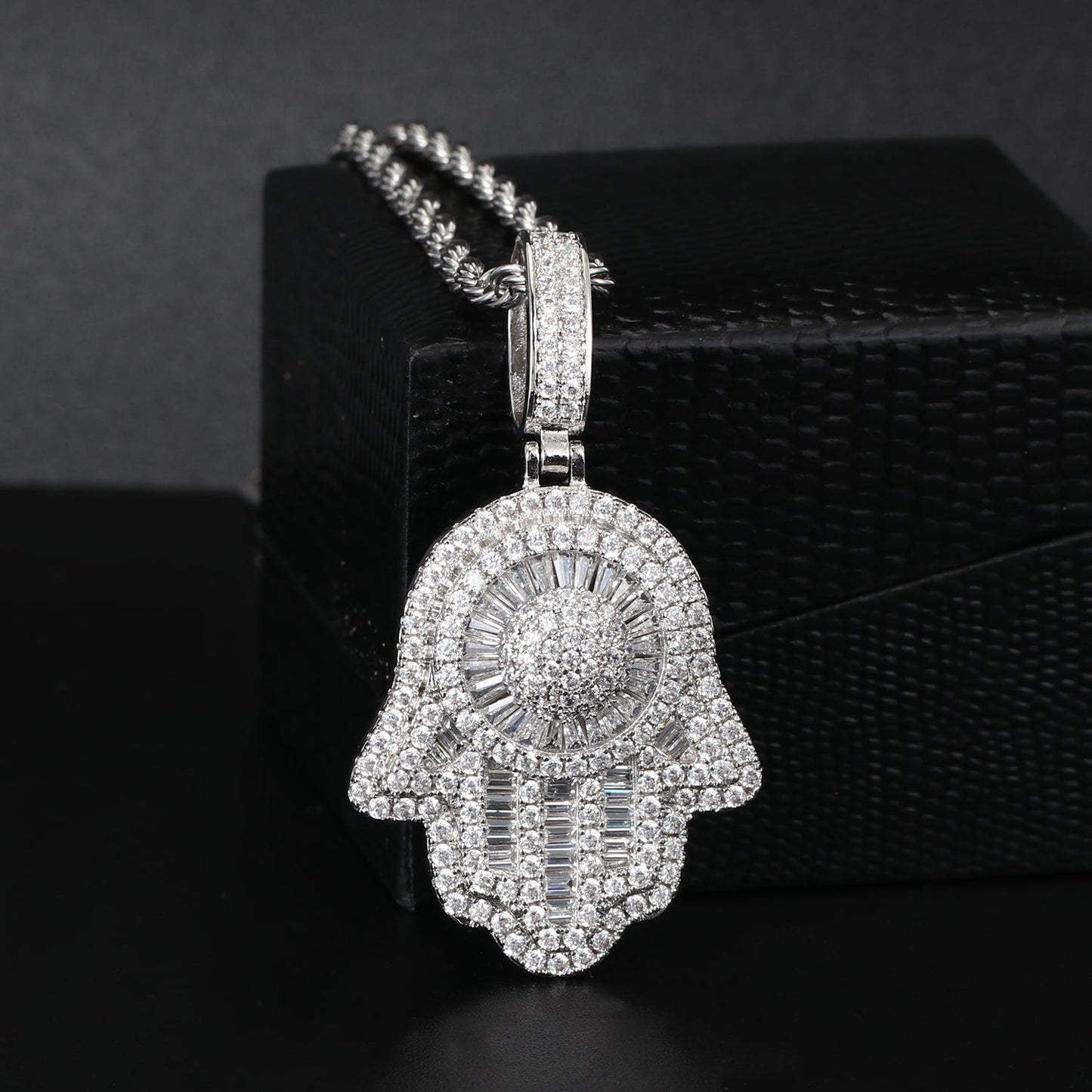 Any Iced Out Pendants + Any Franco/Rope Chains Necklace Cubic Zirconia Tripodjewelry