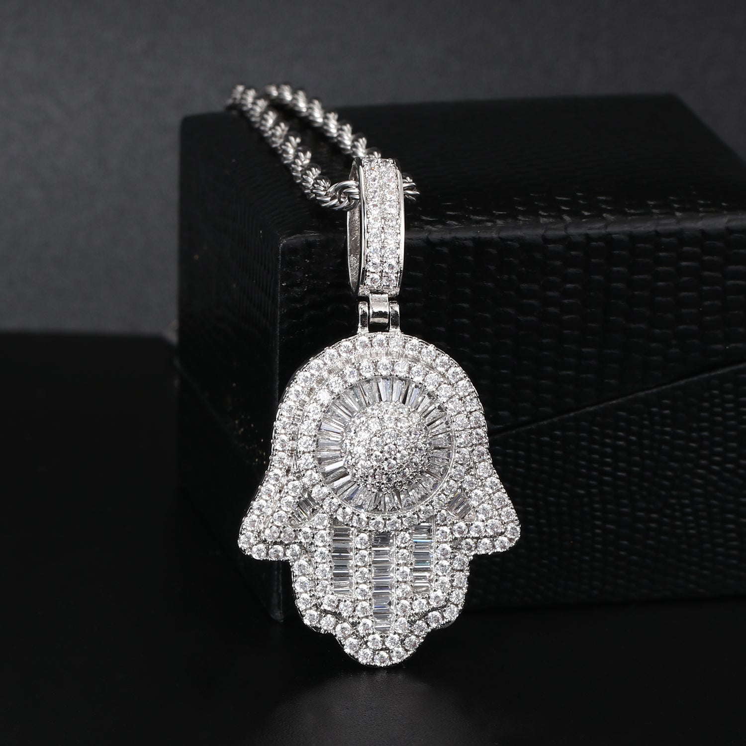 Any Iced Out Pendants + Any Franco/Rope Chains Necklace Cubic Zirconia Tripodjewelry