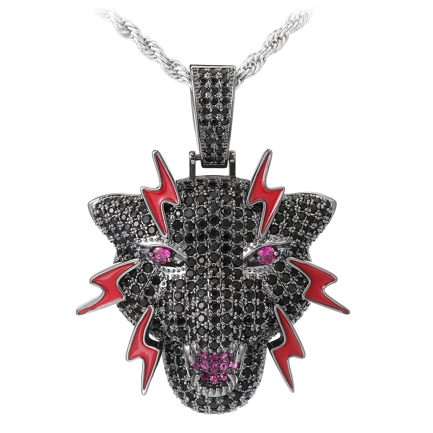 Gun Black Iced Out Dragon Pendant Tripodjewelry