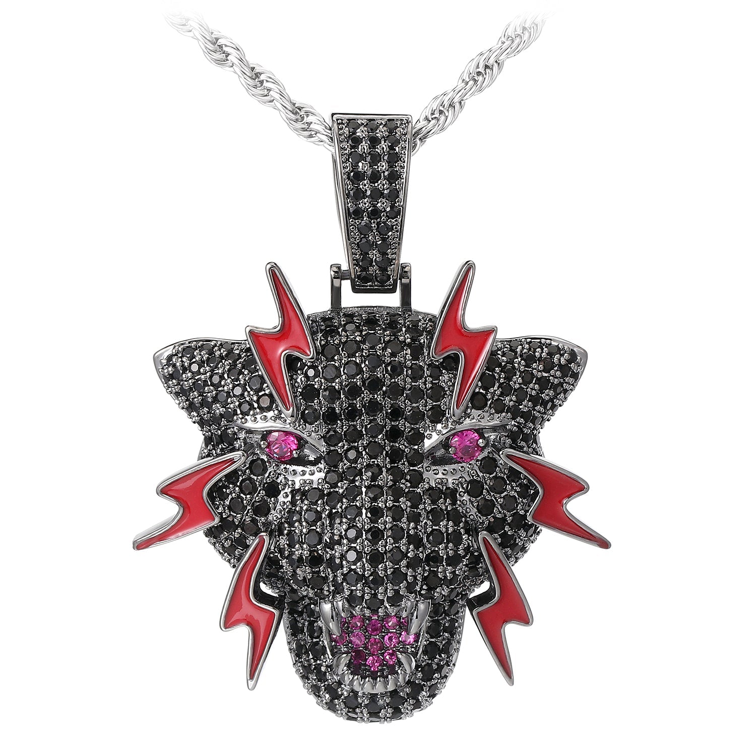 Gun Black Iced Out Dragon Pendant Tripodjewelry