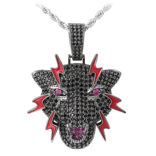 Gun Black Iced Out Dragon Pendant Tripodjewelry