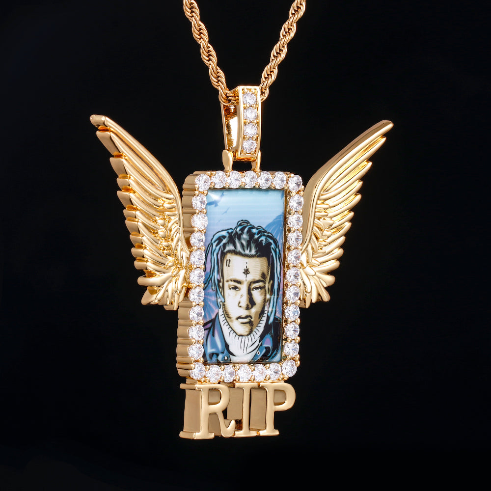 Picture Custom Pendant - Shield Angel's Wings